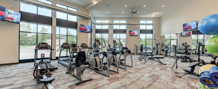 Fitness center in Noblesville apartment community